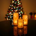 ŚWIECA DEKORACYJNA 8 CM AMBER CIEPŁY BIAŁY 1 LED