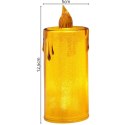 ŚWIECA DEKORACYJNA 8 CM AMBER CIEPŁY BIAŁY 1 LED