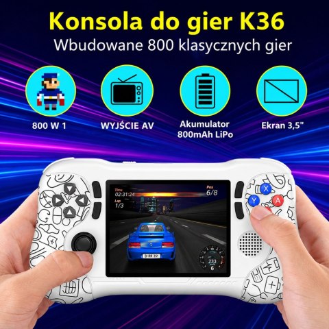Przenośna Konsola Do Gier K36 Klasyczna 800 Wbudowanych Gier Zielona