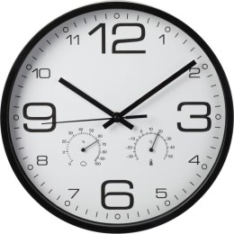 ZEGAR ŚCIENNY 30CM Z TERMOMENTREM CZARNY