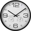 ZEGAR ŚCIENNY 30CM Z TERMOMENTREM CZARNY