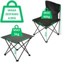 ZESTAW TURYSTYCZNY SKŁADANY 3W1 STOLIK I 2 KRZESŁA CZARNY ENERO CAMP