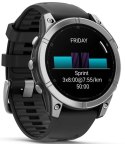 Fenix E 47 mm Srebrny GARMIN Android Czarno-srebrny