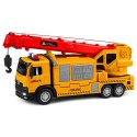 Ciężarówka z Dźwigiem I Transporterem Pojazdów Światła Dźwięki Żółta