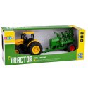 Traktor Rolniczy z Siewnikiem i Agregatem Światła Dźwięki Żółty 1:24