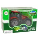 Mały Traktor Rolniczy Farmerski Otwierana Maska Czerwony 13 cm
