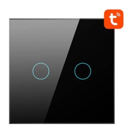 Włącznik światła AVATTO TS02-EU-B2 Wi-Fi 2-przyciski (czarny)