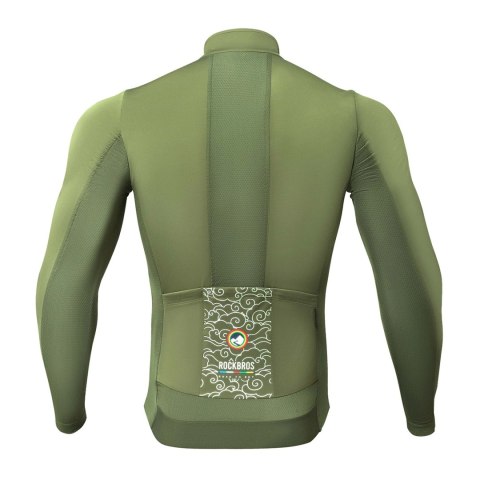 Bluza rowerowa Rockbros TLWT001 ROAD TO SKY wiatroszczelna ocieplana M - zielona