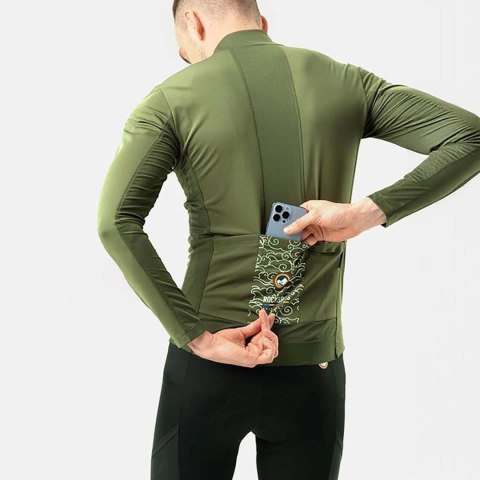Bluza rowerowa Rockbros TLWT001 ROAD TO SKY wiatroszczelna ocieplana M - zielona