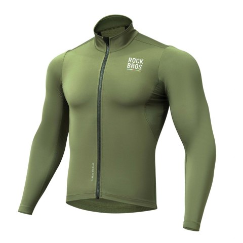 Bluza rowerowa Rockbrs TLWT001 ROAD TO SKY wiatroszczelna, ocieplana, S - zielona