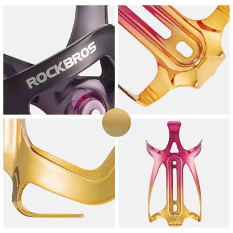 Koszyk na bidon Rockbros RKL02 aluminiowy - czerwono-złoty