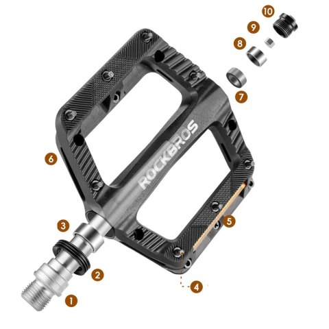Pedały rowerowe Rockbros BP2501 oblaskowe nylonowe - czarne