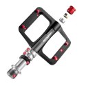 Pedały rowerowe Rockbros BP2603 platformowe z tytanową osią i łożyskami ze stopu magnezu - czarne