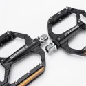 Pedały rowerowe Rockbros C700 platformowe odblaskowe aluminiowe - czarne