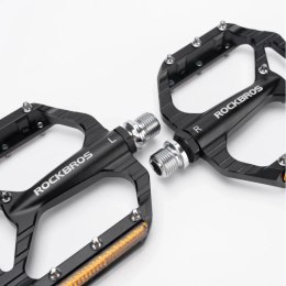 Pedały rowerowe Rockbros C700 platformowe odblaskowe aluminiowe - czarne