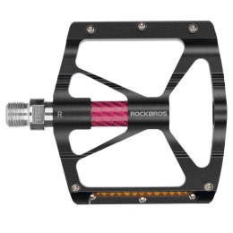 Pedały rowerowe Rockbros K307PT aluminiowe odblaskowe platformowe - czarne