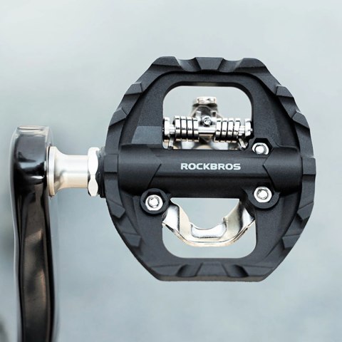 Pedały rowerowe Rockbros M108 nylonowe half-lock dwustronne - czarne