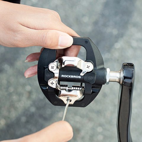 Pedały rowerowe Rockbros M108 nylonowe half-lock dwustronne - czarne