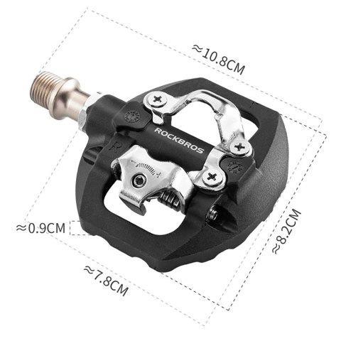 Pedały rowerowe Rockbros M108 nylonowe half-lock dwustronne - czarne