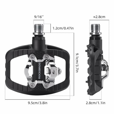 Pedały rowerowe Rockbros PD303 platformowe half-lock - czarne