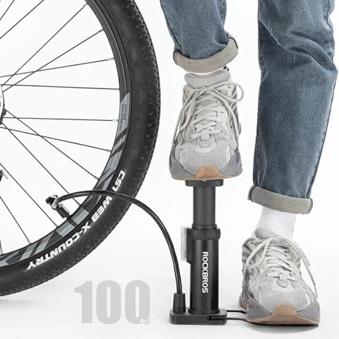 Pompka rowerowa Rockbros 4522L nożna ultralekka - czarna