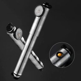 Pompka rowerowa Rockbros HQ-67A-L03 z manometrem - srebrna