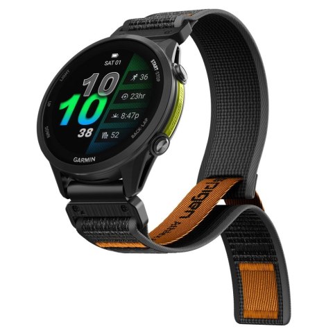 Pasek Spigen Athlex Air na Garmin QuickFit 22 mm - czarno-pomarańczowy