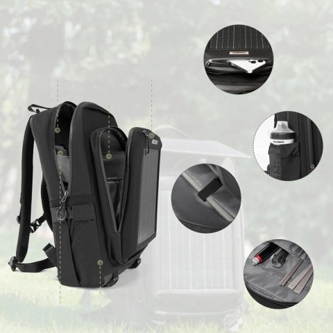 Plecak rowerowy Rockbros H51 Plecak z panelem solarnym - czarny