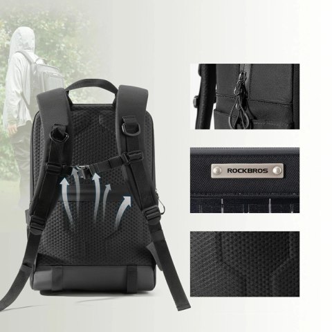 Plecak rowerowy Rockbros H51 Plecak z panelem solarnym - czarny
