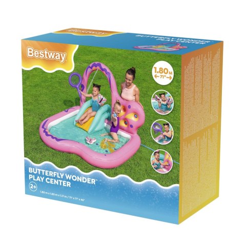 Wodny Plac Zabaw Ze Zjeżdżalnią Motyl Różowy Akcesoria Bestway 53175