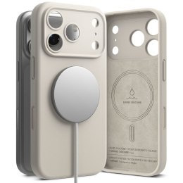 Etui plecki na iPhone 17 Pro Silicone Magnetic MagSafe - beżowe