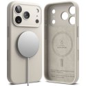 Etui plecki na iPhone 17 Pro Silicone Magnetic MagSafe - beżowe