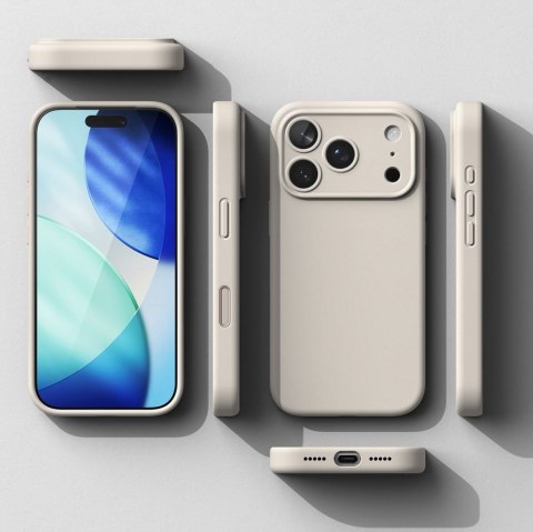 Etui plecki na iPhone 17 Pro Silicone Magnetic MagSafe - beżowe