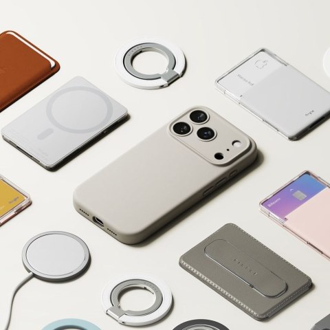 Etui plecki na iPhone 17 Pro Silicone Magnetic MagSafe - beżowe