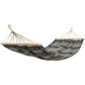 HAMAK OGRODOWY 2 OSOBOWY 200X147CM Z DRĄŻKIEM ETNO CZARNO-BIAŁY 1031262