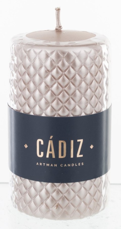 Pl Rose Gold Świeca Cadiz Mały Walec Fi7-Prom. ART-POL