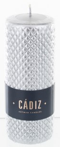 Pl Srebro Świeca Cadiz Duży Walec Fi7-Prom. ART-POL