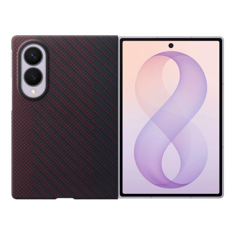 Etui Samsung Carbon Magnet Case do Samsung Galaxy Z Fold 8 kompatybilne z MagSafe + 2 szt. folii antyrefleksyjnej - czerwone