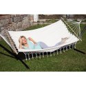 HAMAK OGRODOWY 2 OSOBOWY 200X150CM Z DRĄŻKIEM I Z FRĘDZLAMI MIAMI ECRU 1018966