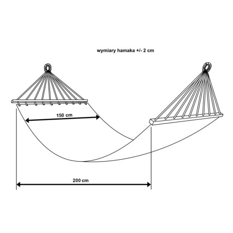HAMAK OGRODOWY 2 OSOBOWY 200X150CM Z DRĄŻKIEM I Z FRĘDZLAMI MIAMI ECRU 1018966