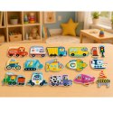 Puzzle Magnetyczne Pojazdy Nauka Środków Transportu Zestaw 30 el.