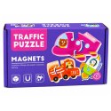 Puzzle Magnetyczne Pojazdy Nauka Środków Transportu Zestaw 30 el.
