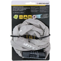 ZAPIĘCIE ROWEROWE DUNLOP ŁAŃCUCH NA SZYFR 120CM SZARE