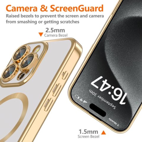 Etui Tech-Protect MagFlex MagSafe na iPhone 16 Pro - złote