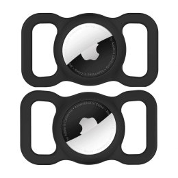Etui Wozinsky WEA-01 na Apple AirTag silikonowe na obrożę psa lub kota - czarne