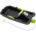 SANKI PLASTIKOWE Z HAMULCEM I KIEROWNICĄ ADAŚ 84x43x25CM CZARNE Z ZIELONYM