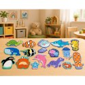 Puzzle Magnetyczne Zwierzęta Morskie Magnesy Na Lodówkę Edukacyjne 30 el.