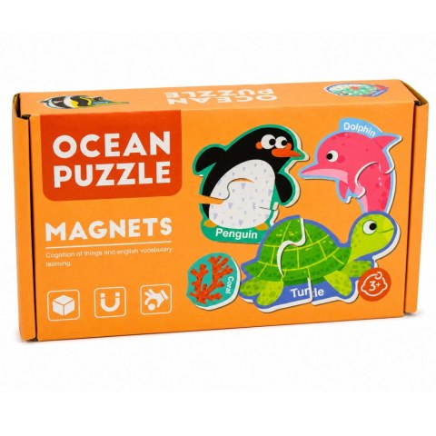 Puzzle Magnetyczne Zwierzęta Morskie Magnesy Na Lodówkę Edukacyjne 30 el.