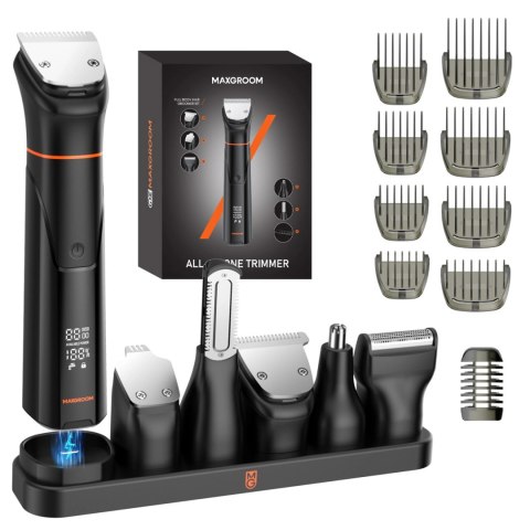 Trymer MAXGROOM JK-666 6w1 do brody, włosów, ciała, nosa i uszu IPX6 - czarny