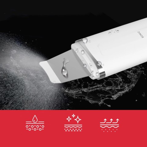 Urządzenie do peelingu kawitacyjnego MAXGROOM M-169 ultradźwiękowe z terapią światłem LED - białe